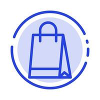Bag Handbag Shopping Buy Blue Dotted Line Line Icon vector