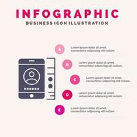 mobile Cell Service Phone Infographics Presentation Template 5 Steps Presentation vector