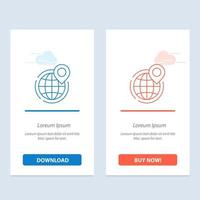 Globe Business Global Office Point World  Blue and Red Download and Buy Now web Widget Card Template vector