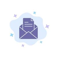 Text Mail Office Pencil Blue Icon on Abstract Cloud Background vector