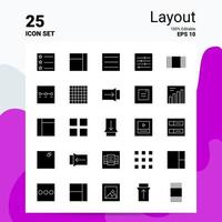 25 Layout Icon Set 100 Editable EPS 10 Files Business Logo Concept Ideas Solid Glyph icon design vector