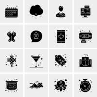 16 iconos universales de negocios vector ilustración de icono creativo para usar en proyectos relacionados con la web y dispositivos móviles