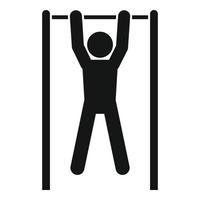 Pull-ups on the horizontal bar icon, simple style vector