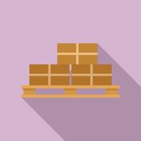 Parcel pallet icon, flat style vector