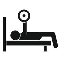 Bench press icon, simple style vector