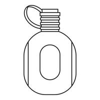 Flask icon, outline style vector