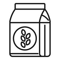 Flour pack icon, outline style vector