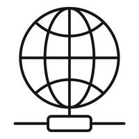 Global network icon, outline style vector