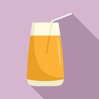 Pineapple fresh juice icon, flat style vector