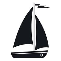 icono de barco, estilo simple vector