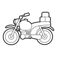 Motorcycle with boxes icon, outline style vector