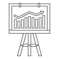 Progression bar on presentation screen icon vector