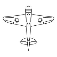 Military fighter plane icon, outline style vector