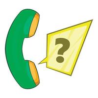 Green handset icon, flat style vector