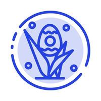 Egg Grass Holiday Easter Blue Dotted Line Line Icon vector