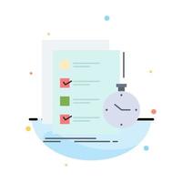 todo task list check time Flat Color Icon Vector