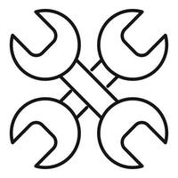 Service crossed keys icon, outline style vector