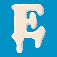 E letter isolated on baby blue background vector
