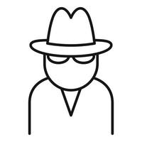 Security agent icon, outline style vector