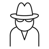 icono de agente de seguridad, estilo de contorno vector