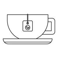 Cup of tea icon, outline style vector