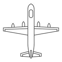icono de avión, estilo de esquema vector
