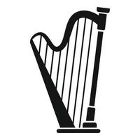 Harp instrument icon, simple style vector