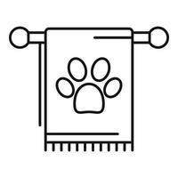 icono de toalla de perro, estilo de esquema vector