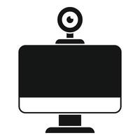 icono de videollamada de cámara web, estilo simple vector