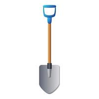 Garden shovel icon, cartoon style vector