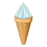 icono de cono de helado, estilo de dibujos animados vector