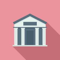 Tax building icon, flat style vector