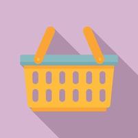 Shop basket icon, flat style vector