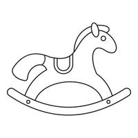 icono de balancín de caballo, estilo de esquema vector