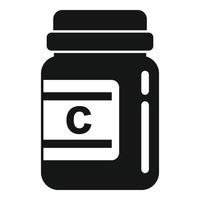 Vitamin jar icon, simple style vector