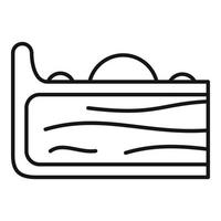 Cake slice icon, outline style vector