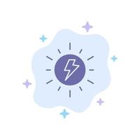 Energy  Solar Sun Charge Blue Icon on Abstract Cloud Background vector