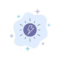 Energy  Solar Sun Charge Blue Icon on Abstract Cloud Background vector