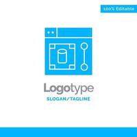 Web Design Designer Tool Blue Solid Logo Template Place for Tagline vector