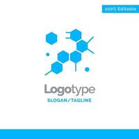 Cell Molecule Science Blue Solid Logo Template Place for Tagline vector