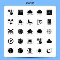 conjunto de iconos de clima sólido 25 diseño de estilo de glifo vectorial conjunto de iconos negros diseño de ideas de negocios web y móvil ilustración vectorial vector