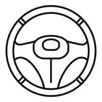 Leather steering wheel icon, outline style vector