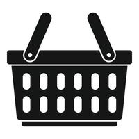 icono de la cesta de la compra, estilo simple vector