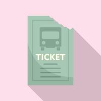 Public bus ticket icon, flat style vector