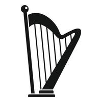 Harp icon, simple style vector