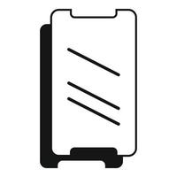 Resistant phone glass icon, simple style vector