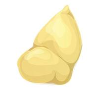 Slice durian icon, cartoon style vector