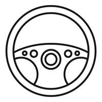 Metal steering wheel icon, outline style vector