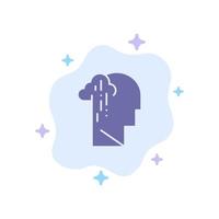 Depression Grief Human Melancholy Sad Blue Icon on Abstract Cloud Background vector