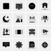 16 iconos universales de negocios vector ilustración de icono creativo para usar en proyectos relacionados con la web y dispositivos móviles